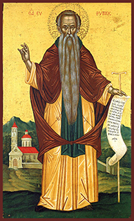 Ефимий Великий (рукописная икона)